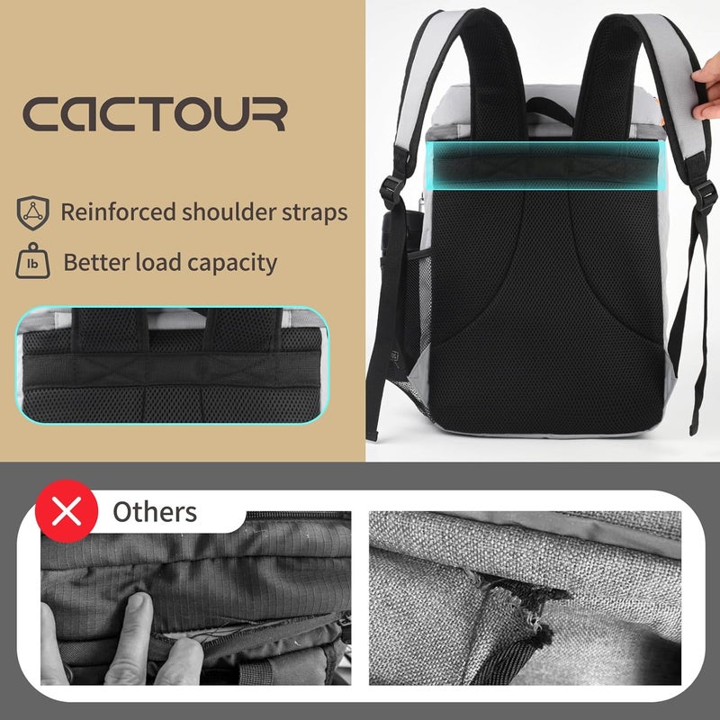 CaCTOUR Backpack Cooler,36 Can Cooler Backpack & Portable Lightweight Backpack Coolers Insulated Leak Proof for Men and Women - Image 3